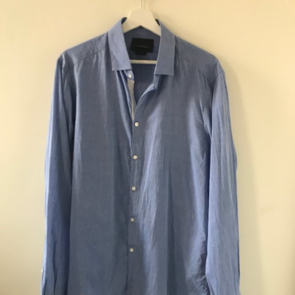 Diesel Black Gold Mid Blue End Casual Dress Shirt - Picture 12 of 15